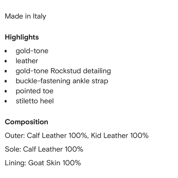 SOLD Valentino ROCKSTUD ANKLE STRAP PUMP 100 MM gold tone - Picture 14 of 14